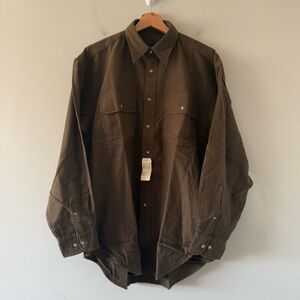 Vintage Norsport 90s Chamois Thick Rugged Work Button Pocket Shirt Mens Medium